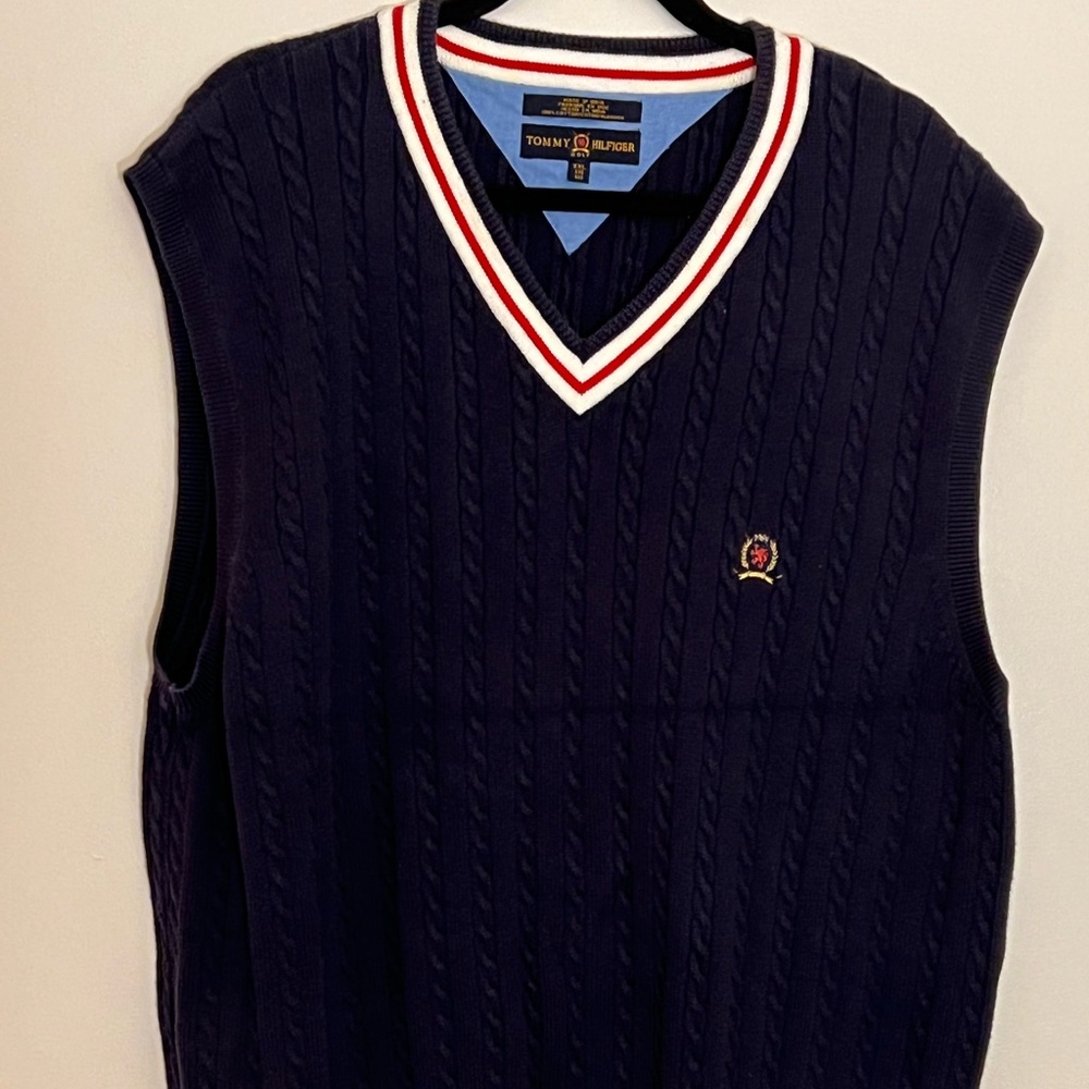 Tommy Hilfiger - Men's Vintage Sweater Vest in Navy Blue, Size XXL